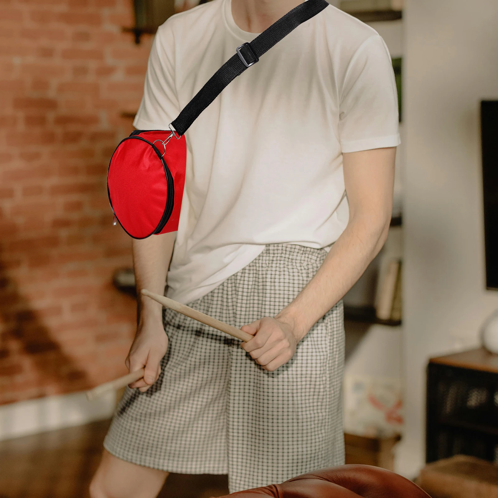 

Waist Drum Bag Oxford Cloth Waterproof Shockproof Carrying Case Camouflage Large Capacity Adjustable Strap Music Instrument