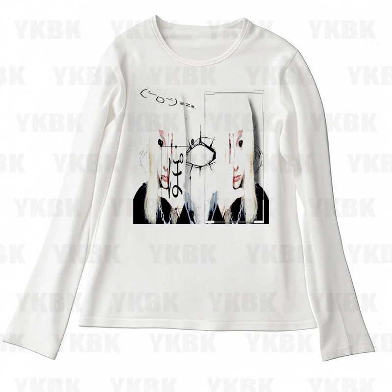 

Fashion Y2K Puppy Anime Pattern T-shirt Cute Casual Gothic Harajuku Hot Girls Street Wear Graphic Long Sleeve Women O-neck Tees