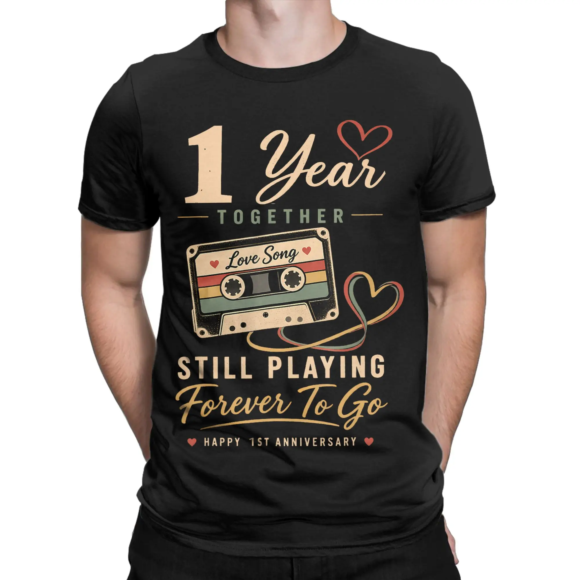 1 Years Together Still Playing 1st Anniversary T Shirt Summer  Trendy Cool T Shirts Adult 100% Cotton Crewneck 6XL Top Tees