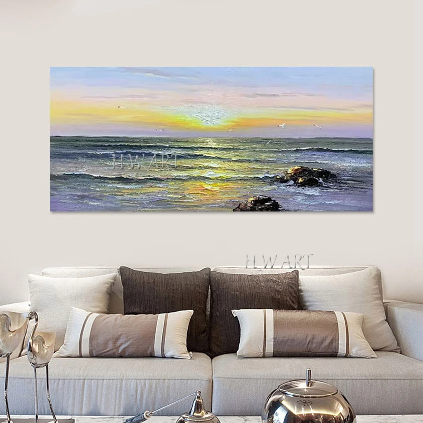 

Natural Abstract Picture Canvas Art, Frameless Frameless, Sea Scenery, Oil Paintings, Aesthetic Room Decoration, 3D Landscape