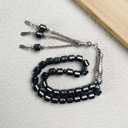 33 8mm black gallstones, medium cylinder, Muslim rosary beads, Hui, Middle East, Arab worship, Hajj prayer