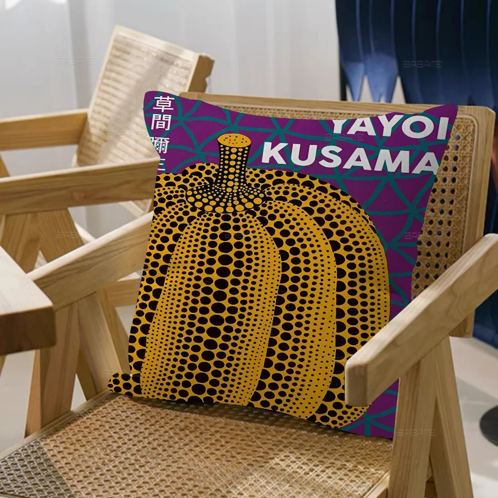 Yayoi Kusama Exhibition Pillow Cover Sofa Cushion Cover Home Room Decoration Children Gift