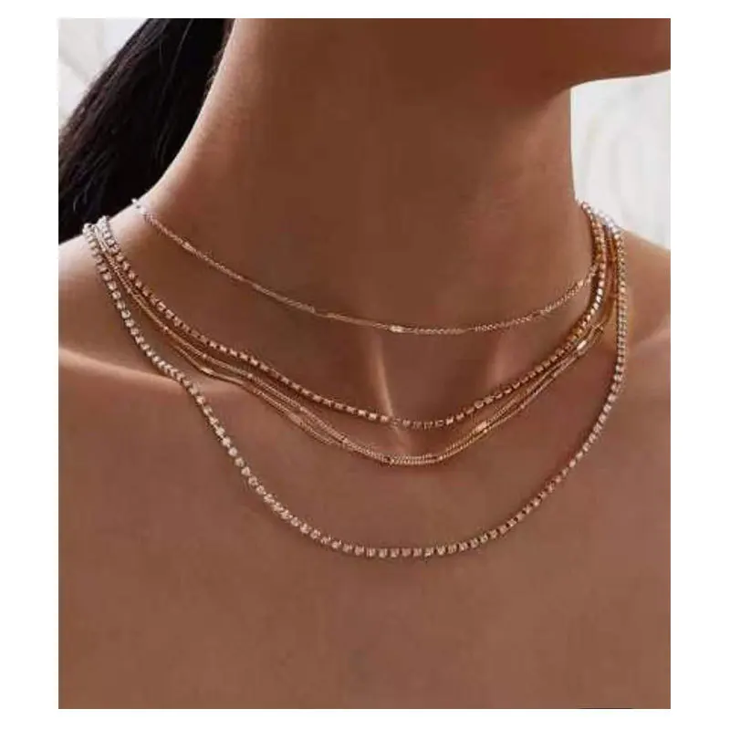 European and American simple style street auction, golden collarbone chain Muse temperament necklace choker cross-border necklac