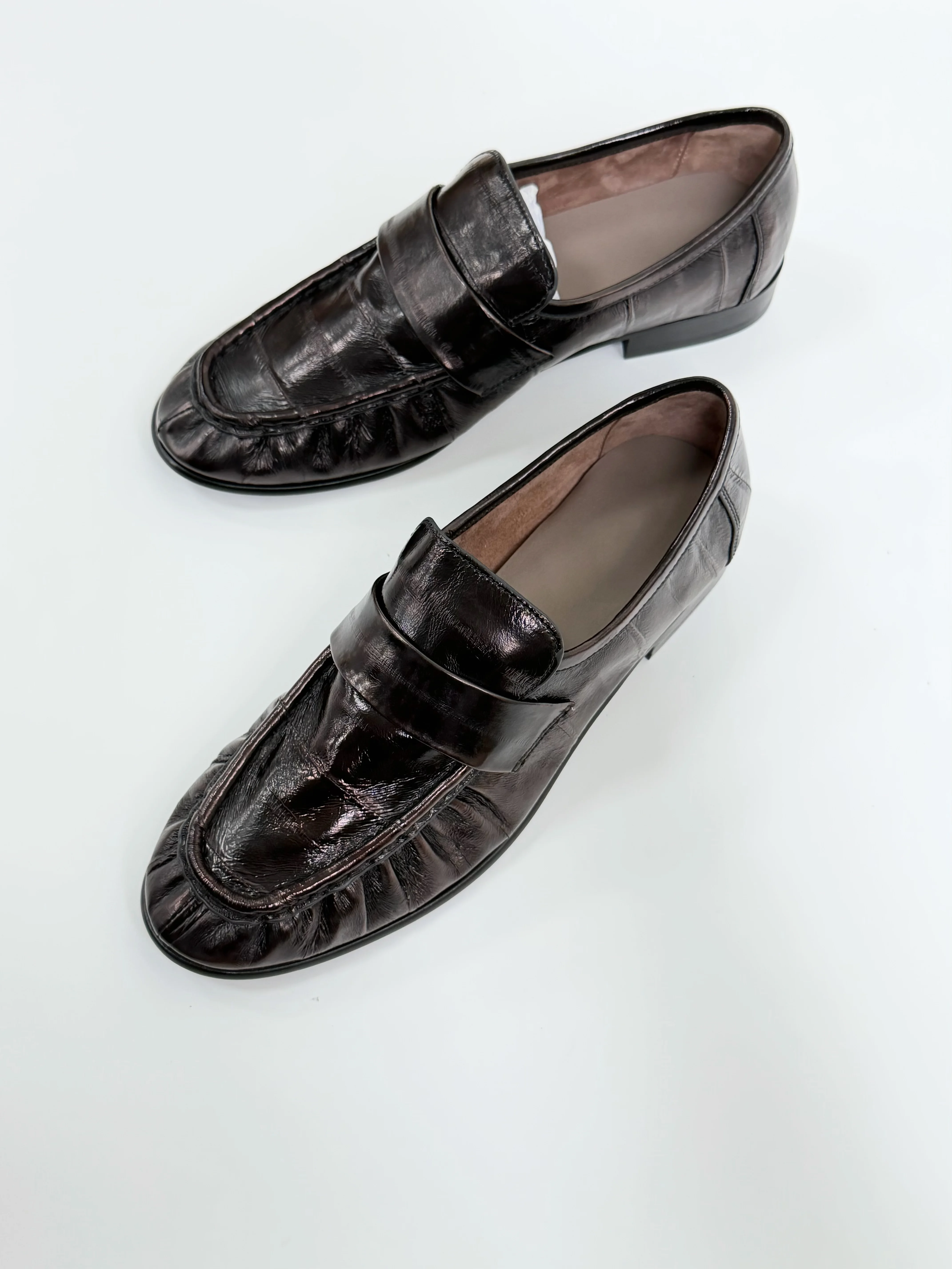 Bequeme Damen-Loafer aus echtem Aalhautleder – rutschfeste, leichte Slip-On-Schuhe für Arbeit und tägliche Aktivitäten BG1009