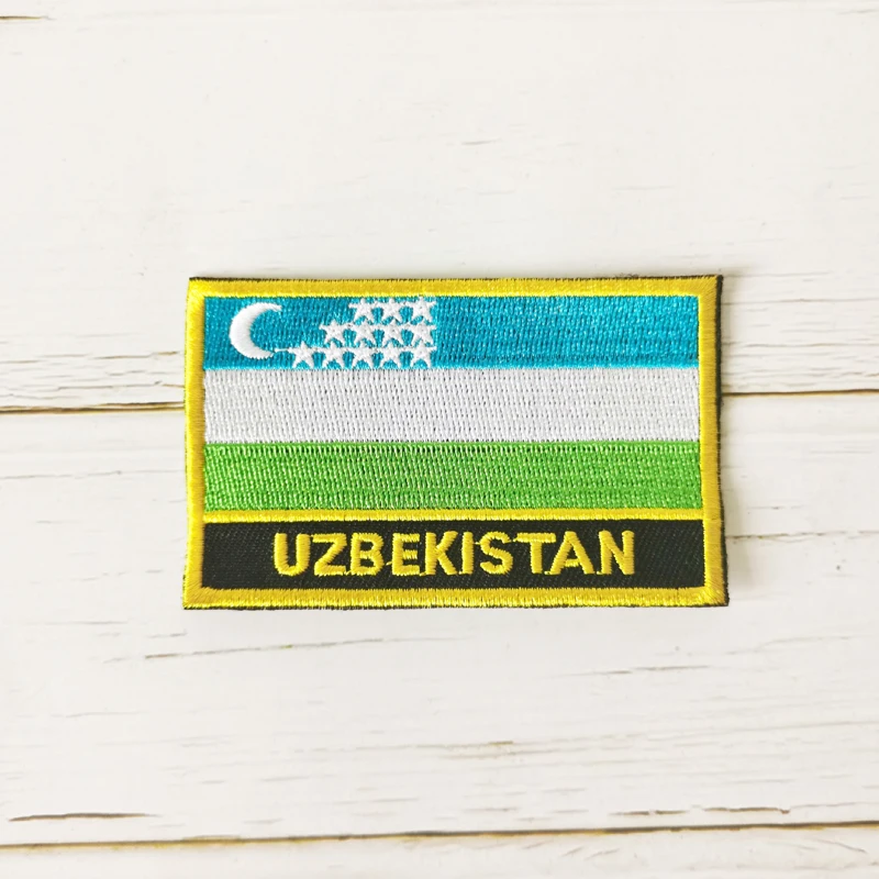 National Flag Square Embroidery Patch Badge 8*5cm UZBEKISTAN VENEZUELA VIETNAM YEMEN ZAMBIA WALES VATICAN VANUATU ZIMBABWE