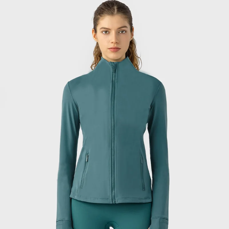 Chaqueta deportiva para mujer, abrigo con cremallera, ropa deportiva, Top de entrenamiento, 2024