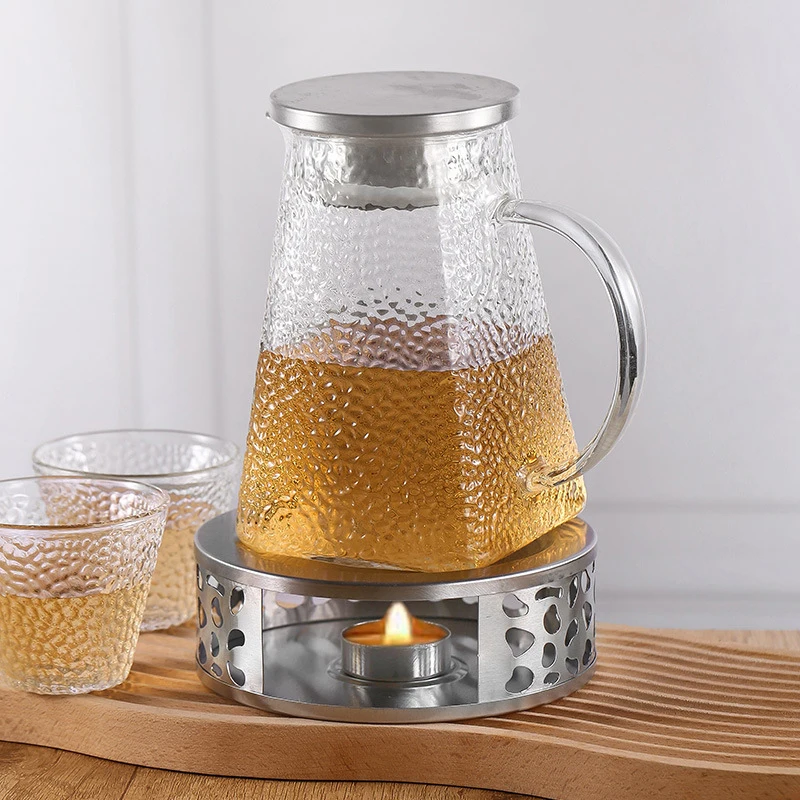 Stainless Steel Tea Teapot Stand Heater Candle Round Base Heater Coffee Milk Candle Holder Stove Crazy Volcano Oil