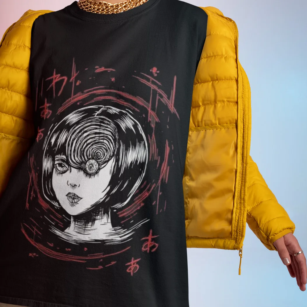 

Uzumaki Tshirt Tomie Shirt Junji Ito T-Shirt Horror Anime Manga Slug Girl Tee