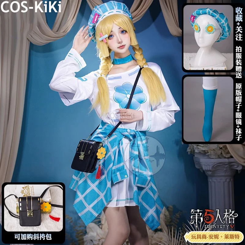 COS-KiKi Identity V Anne Lester Toy Merchant Game Suit Lovely Uniform Cosplay Costume Halloween Party Role Play Outfit Women