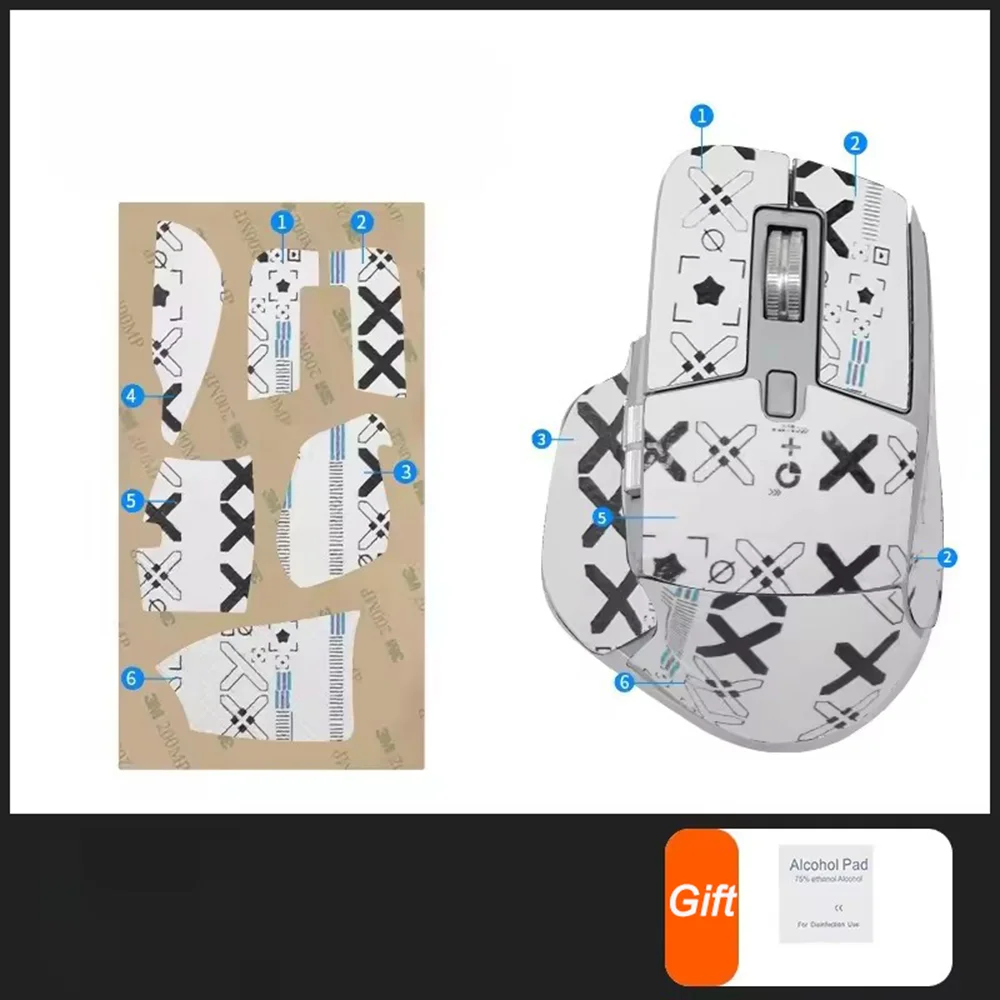 Mouse Grip Tape Full Coverage for Master 3 3S,Self-Adhesive PreCut Sweat-Resistant Professional Mice Upgrade Kit No Mouse