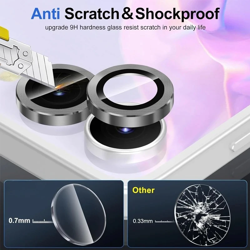 Für Samsung Galaxy Z Flip 7 Flip7 5G Kameralinsen-Schutz Individueller Kratzfester Metallring Gehärtetes Glas Für Galaxy Z Fold 7
