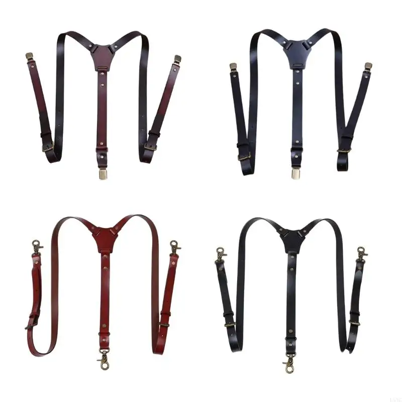 

L5YC Men Suspender Belt with Secure Hook Adjustable Shoulder Strap for Formal Event