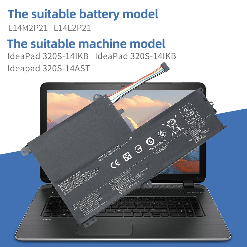 L14L2P21 Laptop Battery For Lenovo Yoga 500-14ISK S41-70 S41-75 S41-70AM-IFI S41-35 L14M2P21 2ICP6/55/90 7.4V 30Wh 4050mAh