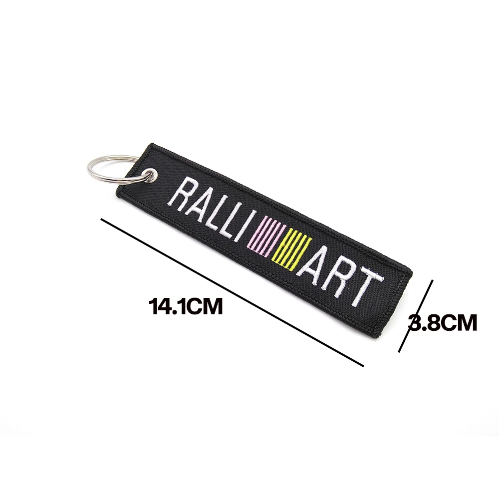 Newest JDM Keychain Car Culture Fashion Tags Embroidered Short Cloth Rectangle Polyester Auto Holder Charm KeyRing Fake Taxi