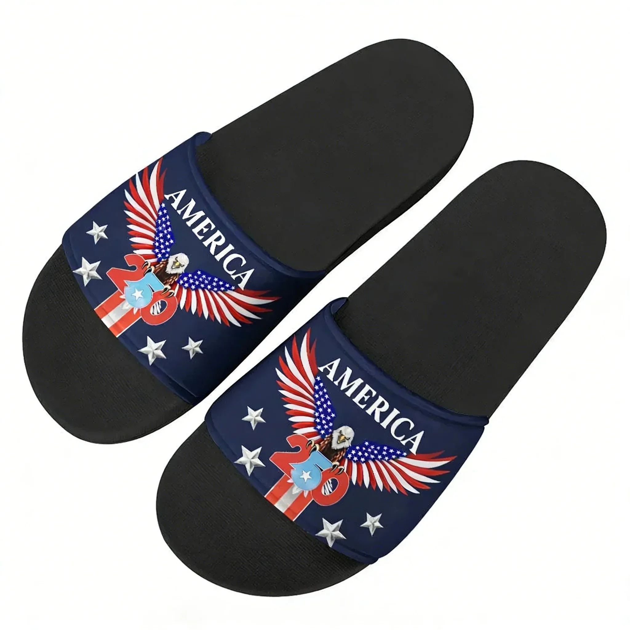America 250th Anniversary 1776-2026 Slippers Man Woman Boy Girl Tailor Slides Sandals Photo Custom Bath Shoes Water Shoe Black