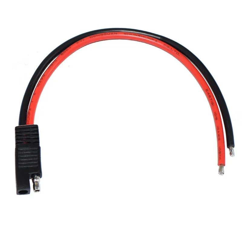 DIY 10AWG 30CM SAE Single Ended Extension Cable DC Power Automotive Extension Cable Solar Panel Battery SAE Plug