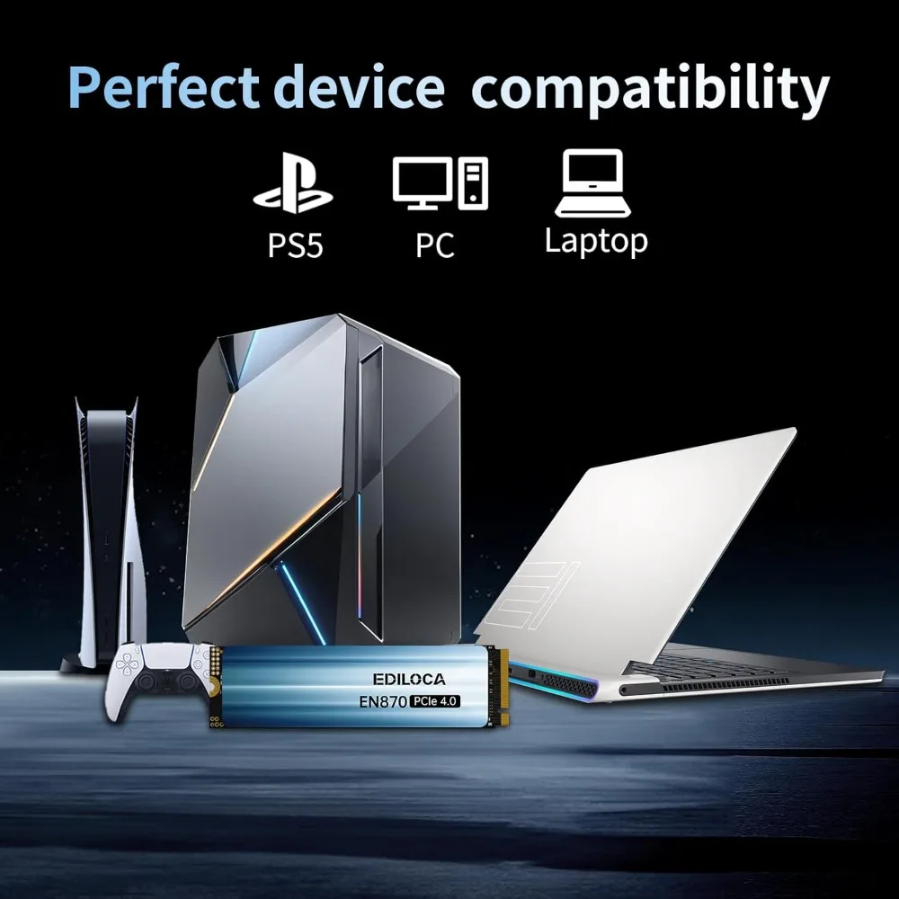 محرك أقراص الحالة الصلبة الداخلي 4 تيرابايت SSD NVMe M.2 2280 PCIe Gen4 x4 - ما يصل إلى 7300 ميجابايت/ثانية