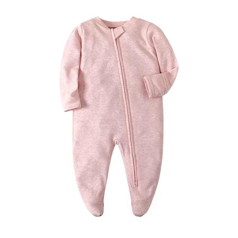 Newborn Footed Pajamas Zipper Girl and Boy Romper Long Sleeve 0-12 Months Baby Clothe Jumpsuit Cotton Fashion Baby Clothing