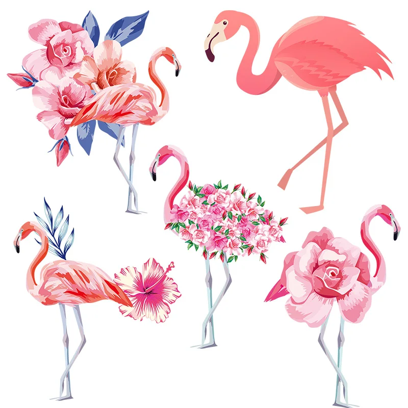 Three Ratels QCF17 Beautiful Flamingo Wall Sticker Kids Room Decoration Car Toilet Room Luggage Skateboard Laptop