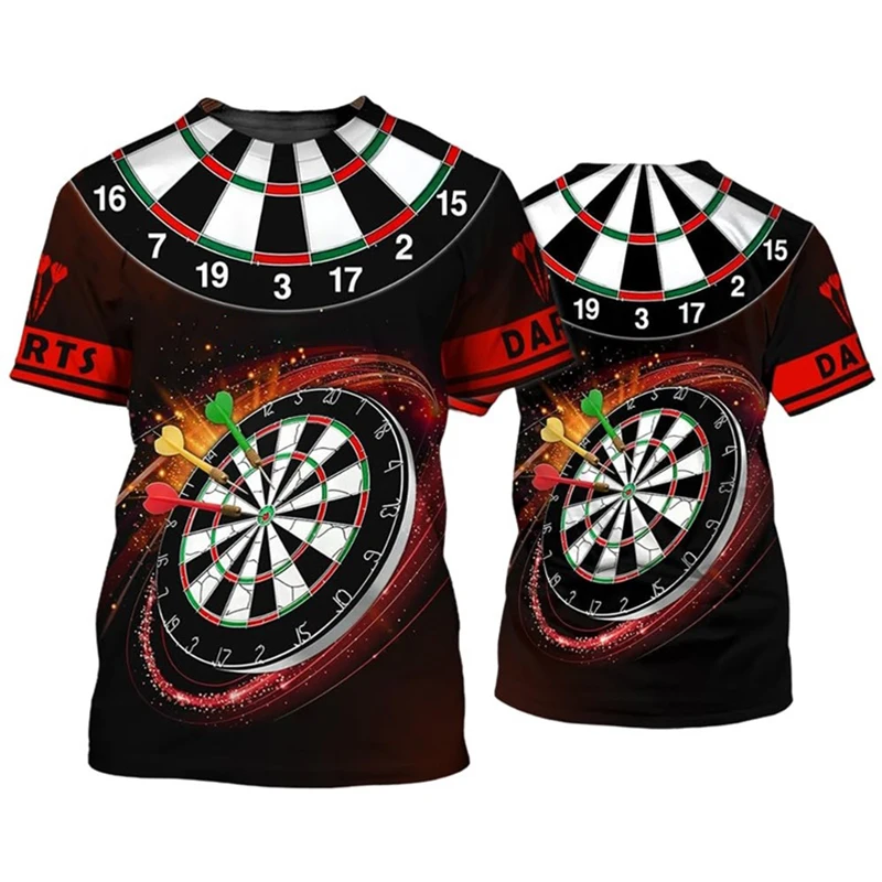 

Darts Game Men's Fashion T-shirts Short Sleeve 3D Printed Street Style T Shirt Summer Dart Turntable Graphic Hip Hop Casual Tops
