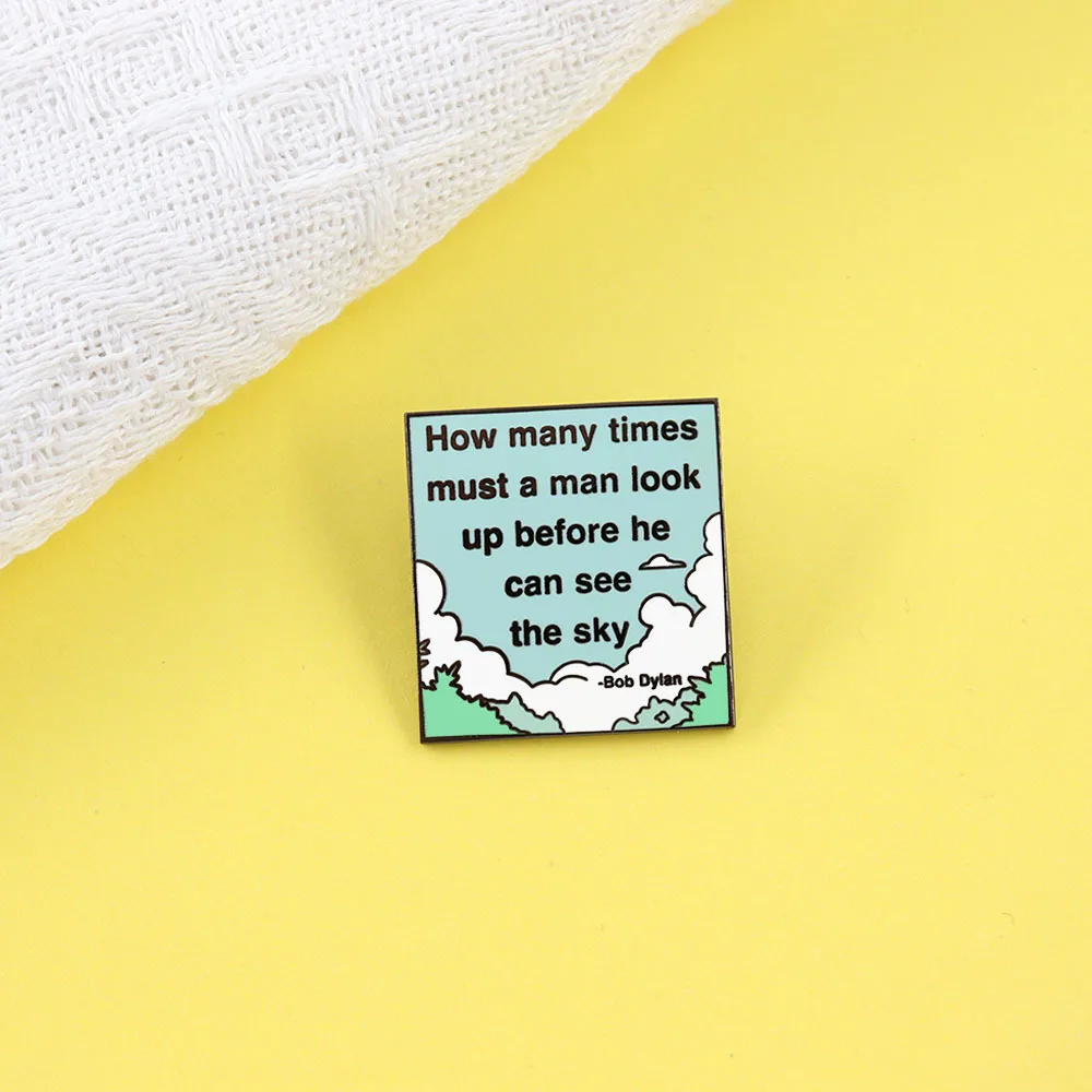 كم وقت يجب أن يبحث رجلًا قبل أن يمكن أن يرى السماء المينا دبابيس بوب ديلان شارة التلبيب بروش الملابس الديكور مجوهرات