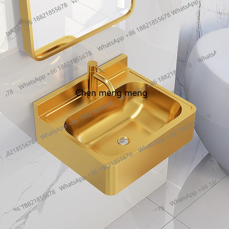 

304 stainless steel wall-mounted wash basin outdoor courtyard balcony wash basin integrated