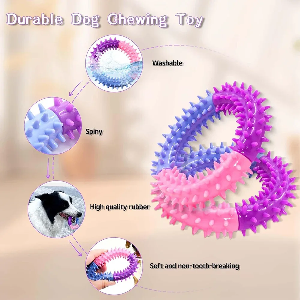 Durable Dog Chew Toys Ring Dog Teething Toys Natural TPR Rubber Puppy Teething Toys,Pet Toys for Small Medium Large Dogs