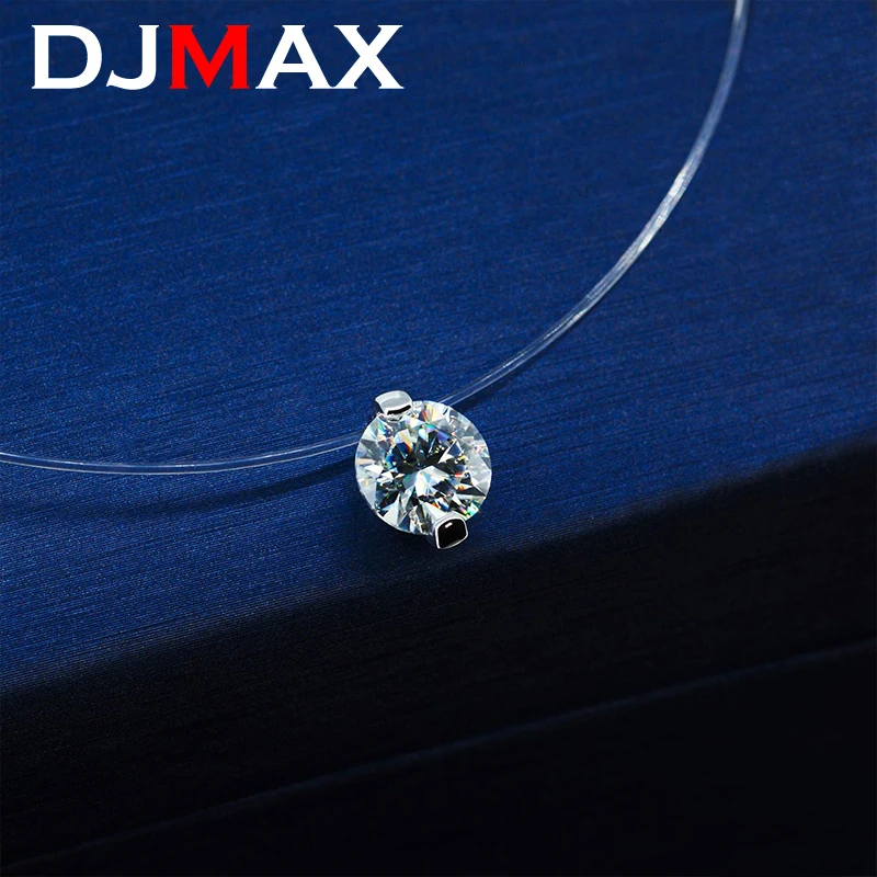 New DJMAX Moissanite Necklace For Women Trendy Original 925 Sterling Silver Elegant Lady's Pearl & Zircon Necklace