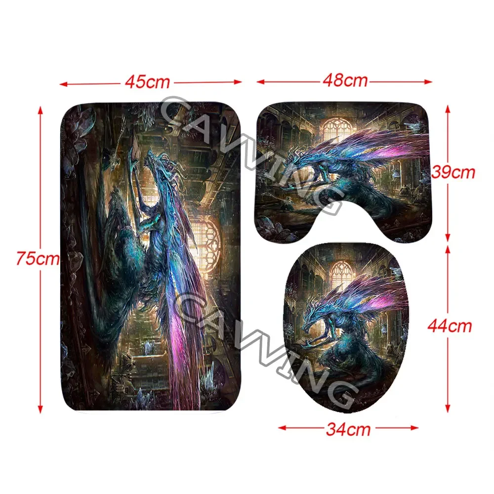 Dark souls 3D Printed Shower Curtain Waterproof Bathroom Curtain Anti-slip Bath Mat Set Toilet Rugs  K02