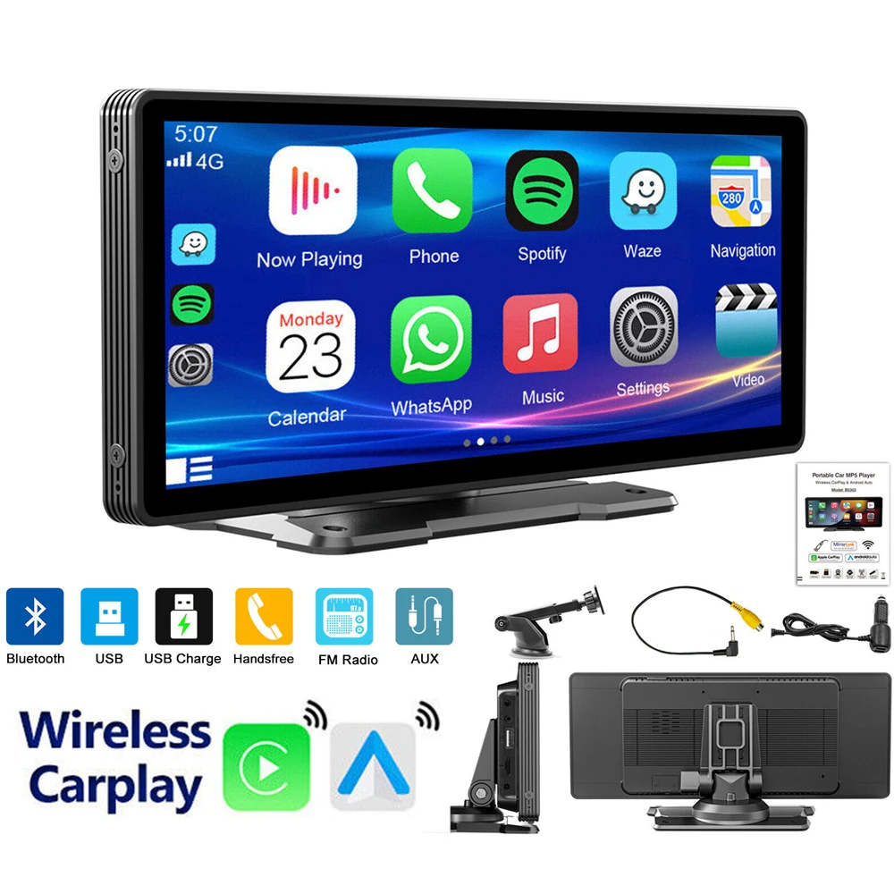 

9" Touch Screen Car Mirror Multimedia Video Player Wireless Carplay Android Auto Car GPS Navigation Rearview Camera Dashboard