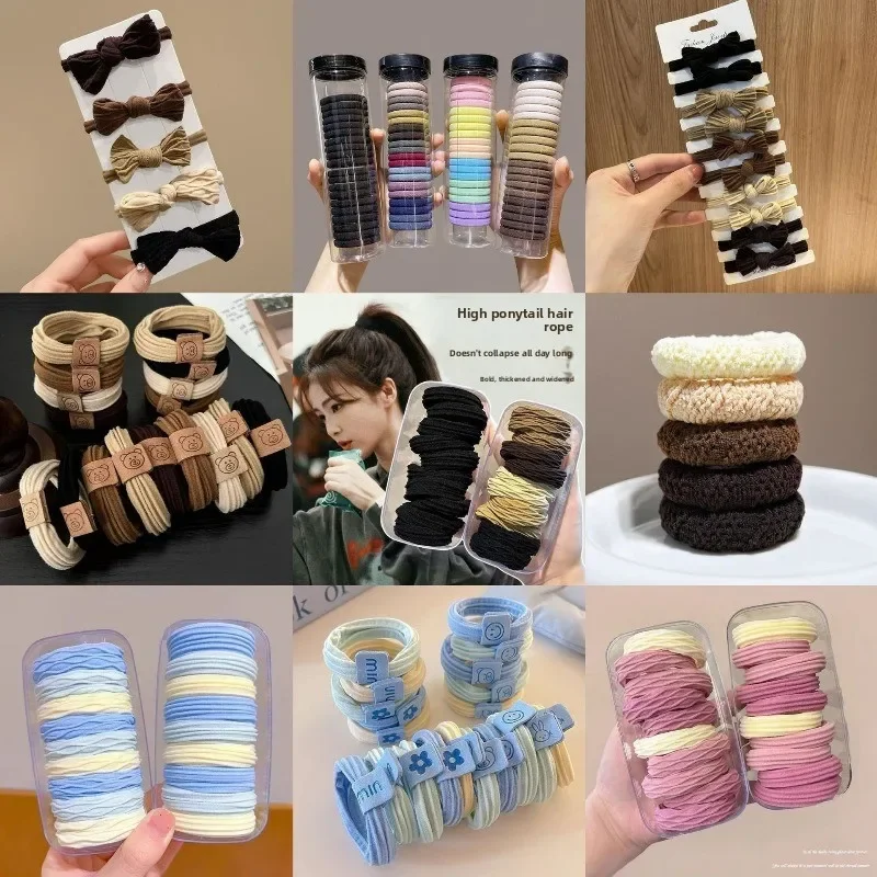 

Trendy Hair Ties Set High Elasticity Thick Hair Bands Gentle on Hair Simple Styling Accessories for Women，Headwear Set