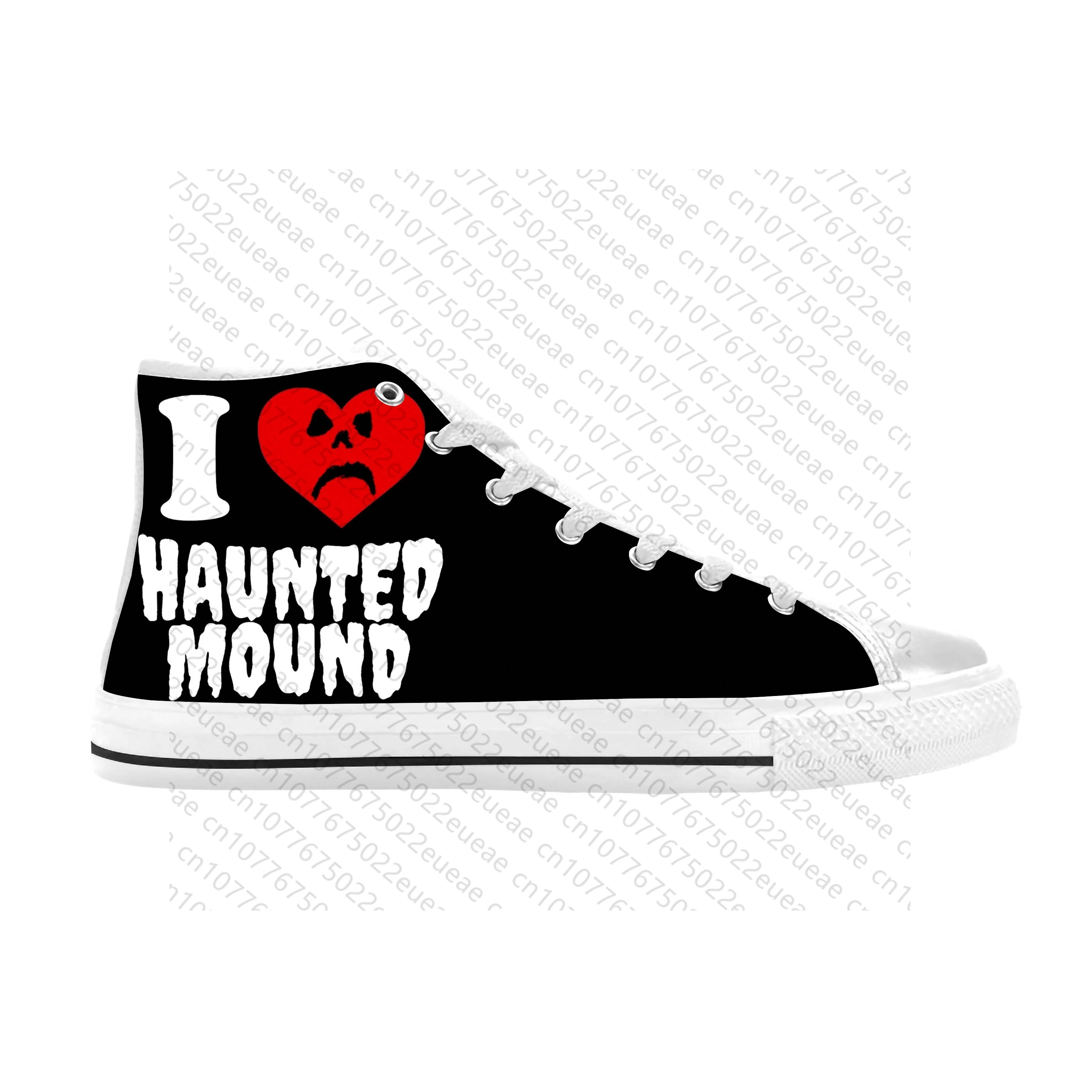 Baskets respirantes pour hommes et femmes, chaussures de gril décontractées, haut confortable, impression 3D, I Love Haunted Mound Coussins Horror, Halloween Funny