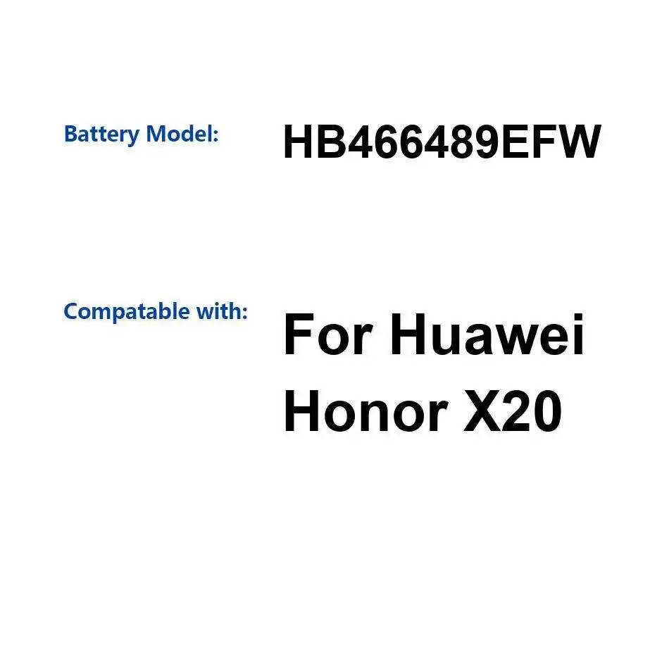 

Стабильный аккумулятор мобильного телефона 4300 мАч для Huawei Honor X20 HB466489EFW