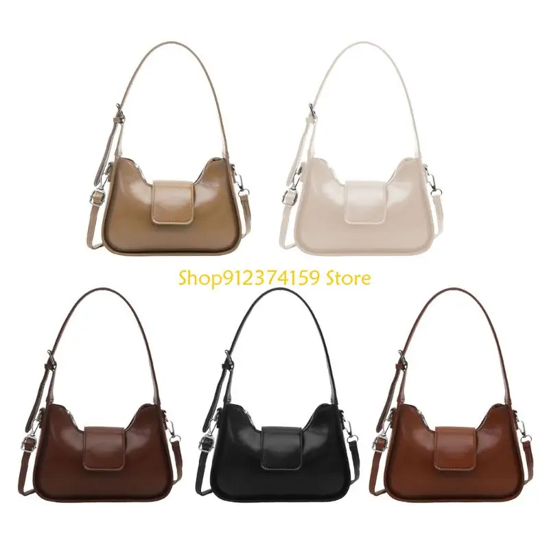 

G5AE Contemporary Shoulder Crossbody Bags For Women Fashionable Ladies Armpit Bag PU Leather Commuters Underarm Purse