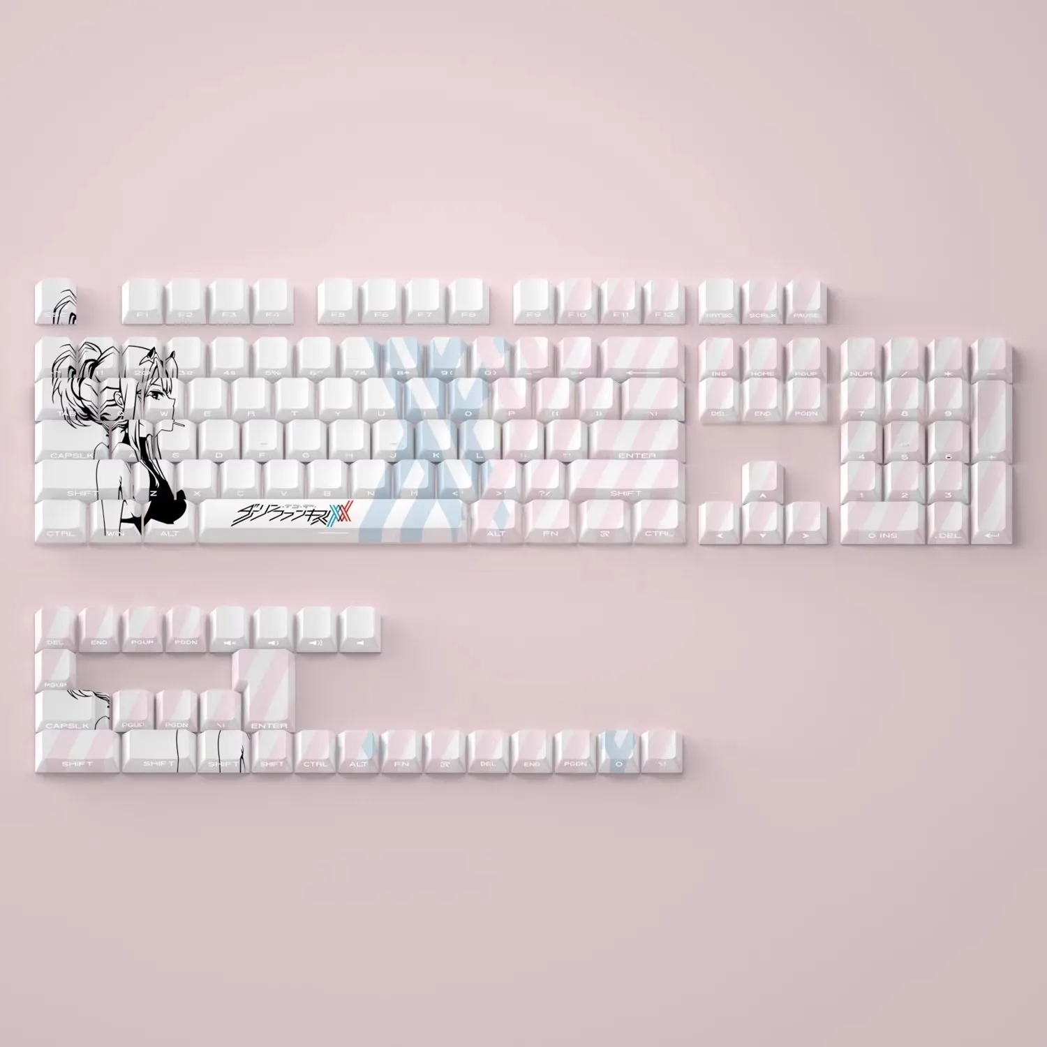 Side print PBT keycaps Dyesub for mechaical keyboard 68 80 84 108 layouts mad68/fire68/rainy75