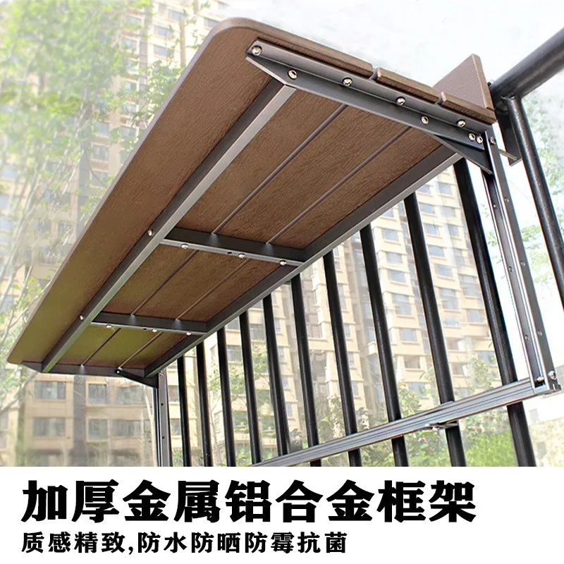 Balcony Railing Hanging Table Foldable Outdoor Bar Counter Portable Laptop Desk for Home Camping Balcony Use