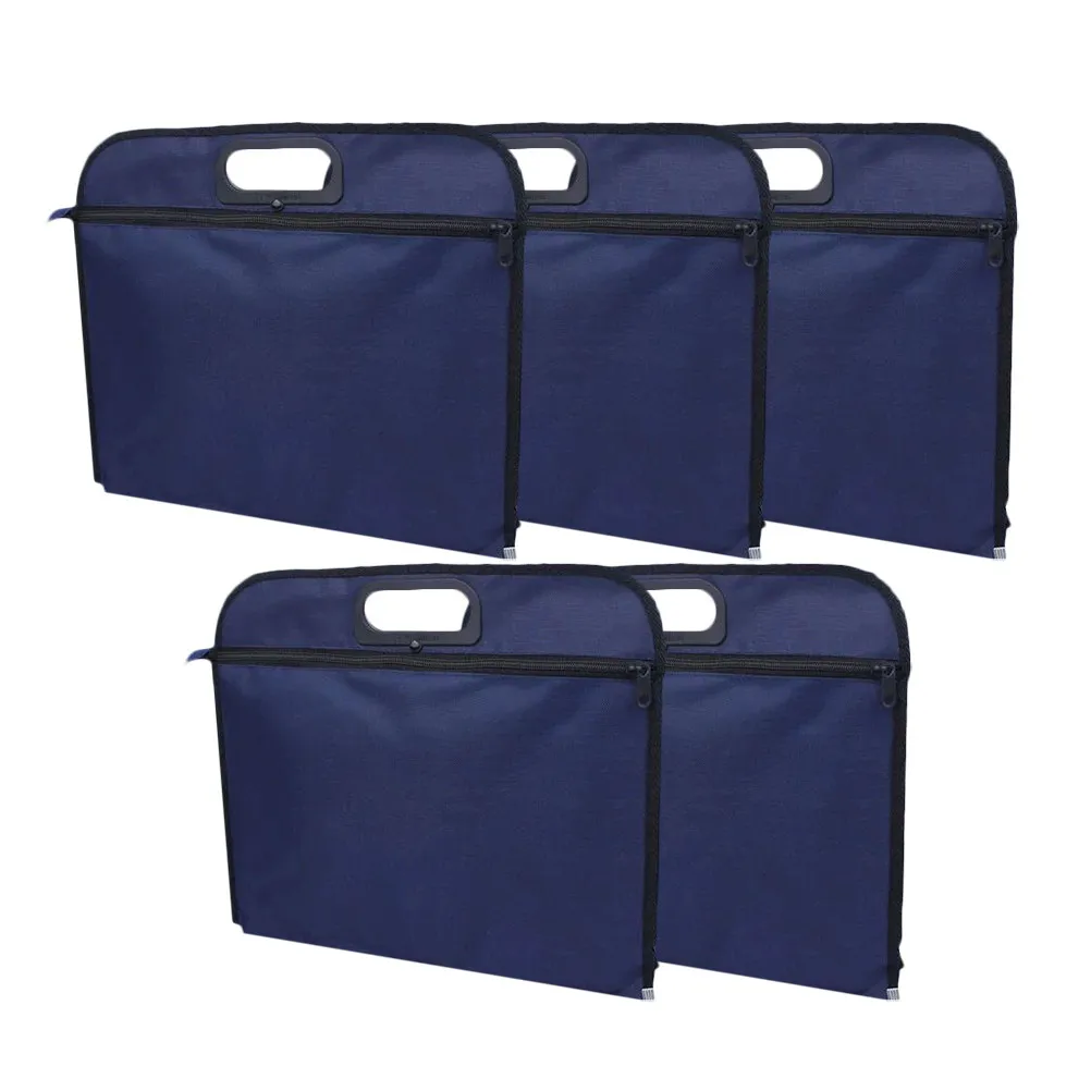 

5Pcs Waterproof Document Bag Oxford Cloth Secure Zipper Design File Pouch for Teachers Students Workers Business Documents