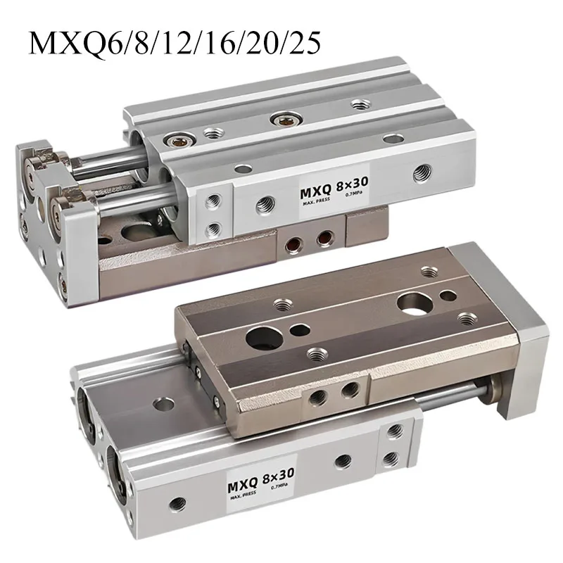 

MXQ6 MXQ8 MXQ12 MXQ16 MXQ20 MXQ25 Stroke 10-150 Air Pneumatic Slide Table Dual Rod Rail Slide Cylinder