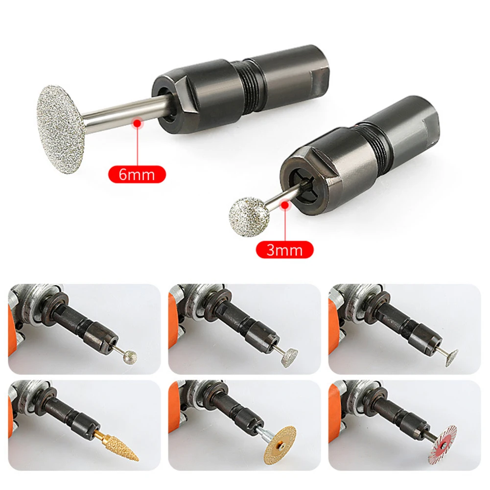 Amoladora angular de 2 piezas, convertidor modificado duradero de 3/6mm, adaptador modificado, herramienta de carpintería de Rosca M10 fácil de instalar