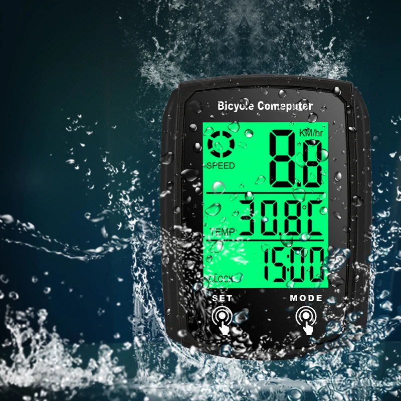 Bicycle Computer LED Digital Wired Cycling Computer Speedometer Touchscreen Bike Speed Odometer with Backlight Bike Accessories