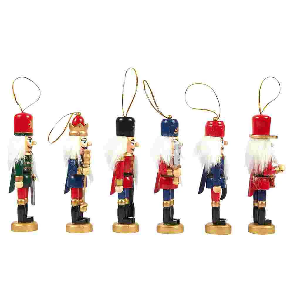 6 Pcs Hooks Nutcracker Ornament Ornaments Hanging Decor for Home Tree inside Office Key Shackle