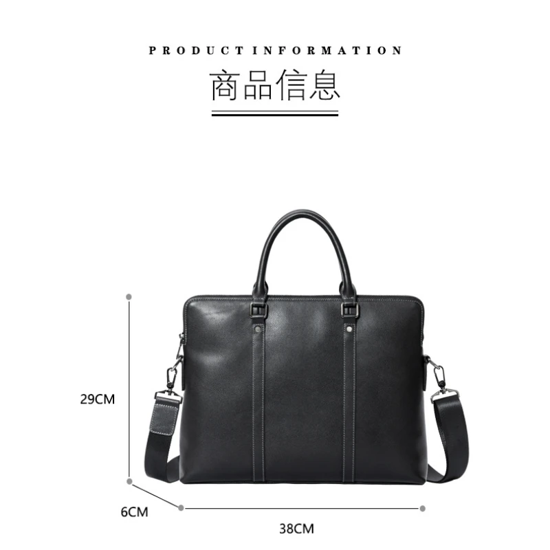 Borsa a tracolla da uomo in vera pelle Borsa per computer portatile da 14 pollici Borsa ventiquattrore Borse singole Borsa in pelle Coумка Muhж Iyoлоolgo