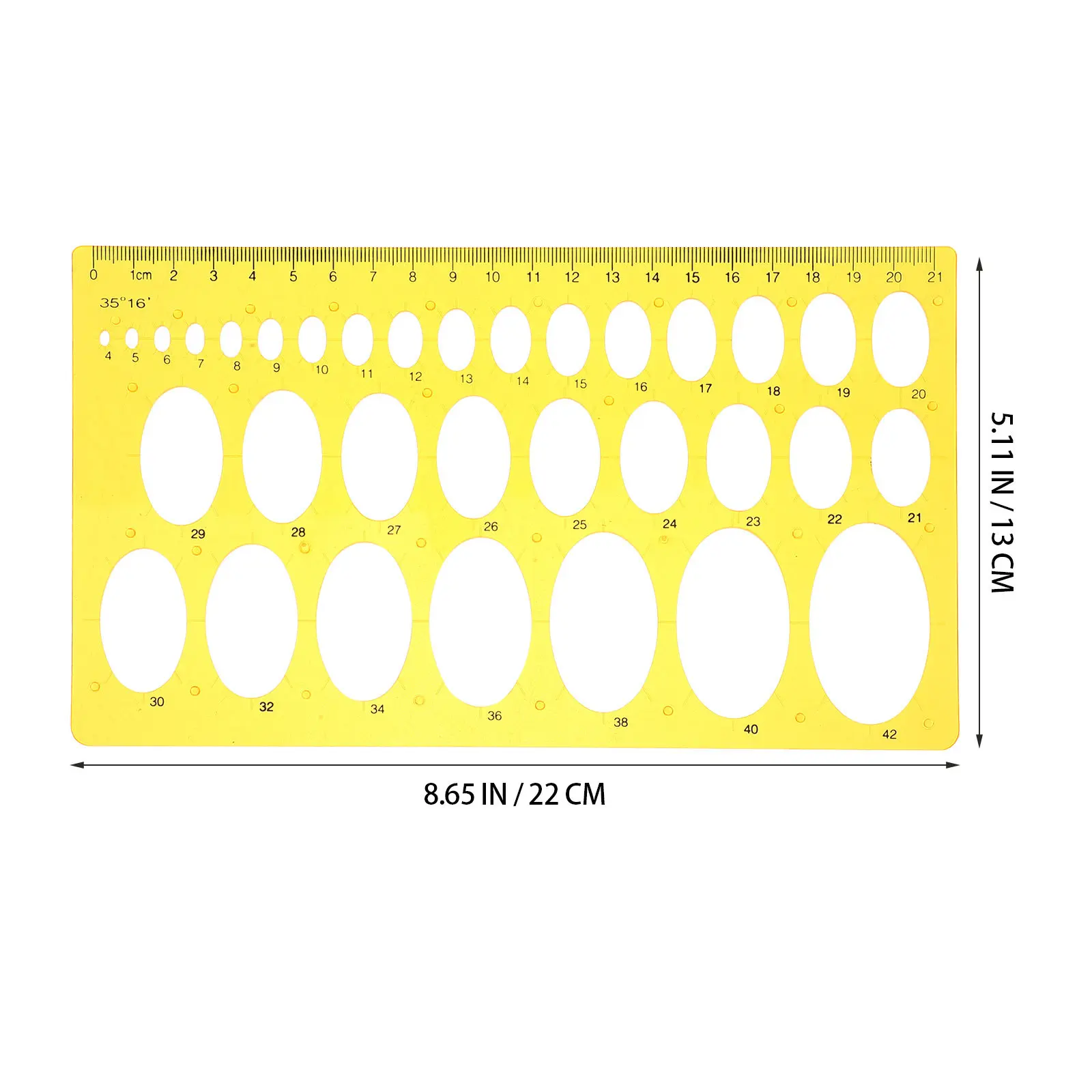 Premium Transparent Ellipse Measuring Ruler Drawing Template for Architectural Drafting Network Technique Fractional Measurement