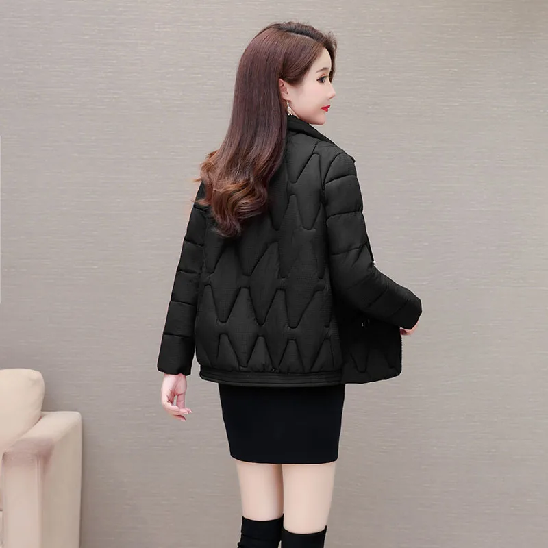 Women's Korean Cotton Jacket stand collar Parkas Thick Warm Padded Chinese Style Coat Loose short Snowsuit Winter Outwear New