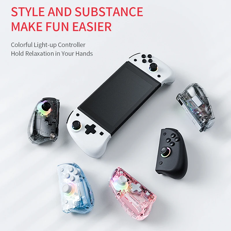 

LinYuvo Беспроводной игровой контроллер Metal Rocker Прозрачный дизайн с функцией пробуждения для Switch/Switch OLED/Switch Lite