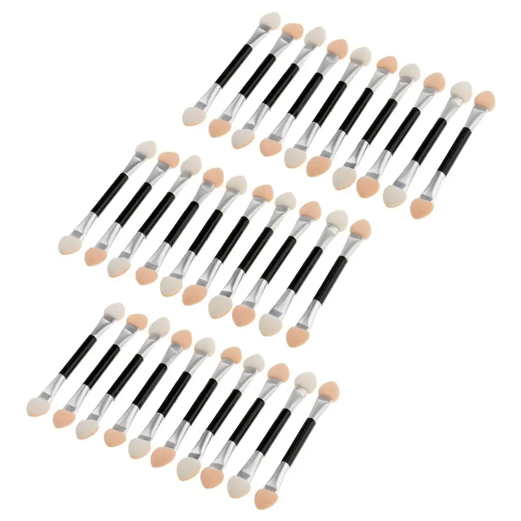 30pcs/Pack Makeup Double-End Eye Shadow Nail Glitter Sponge Brushes