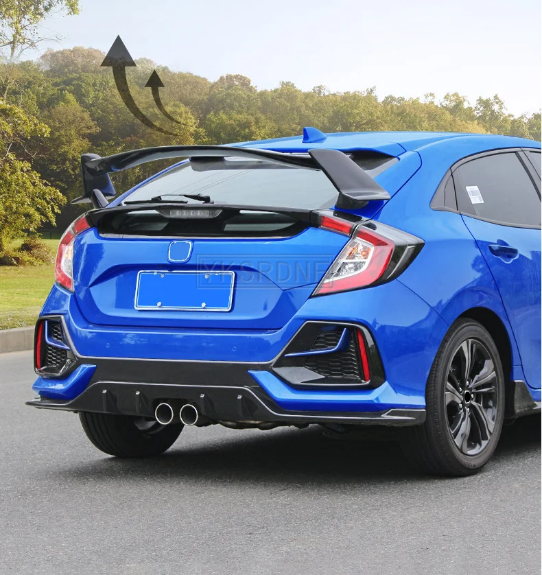 Per Honda Civic Hatchback 2017 2018 2019 tipo-r ABS plastica non verniciata colore tetto posteriore Spoiler ala baule coperchio bagagliaio