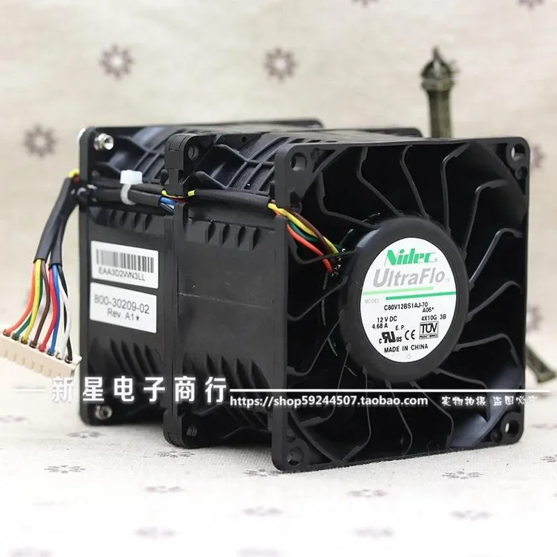 for NIDEC 8089 12V 4.68A 10000RPM 8CM High Speed Cooling Fan for Car Booster Violent Start Fast Response Radiator Cooler