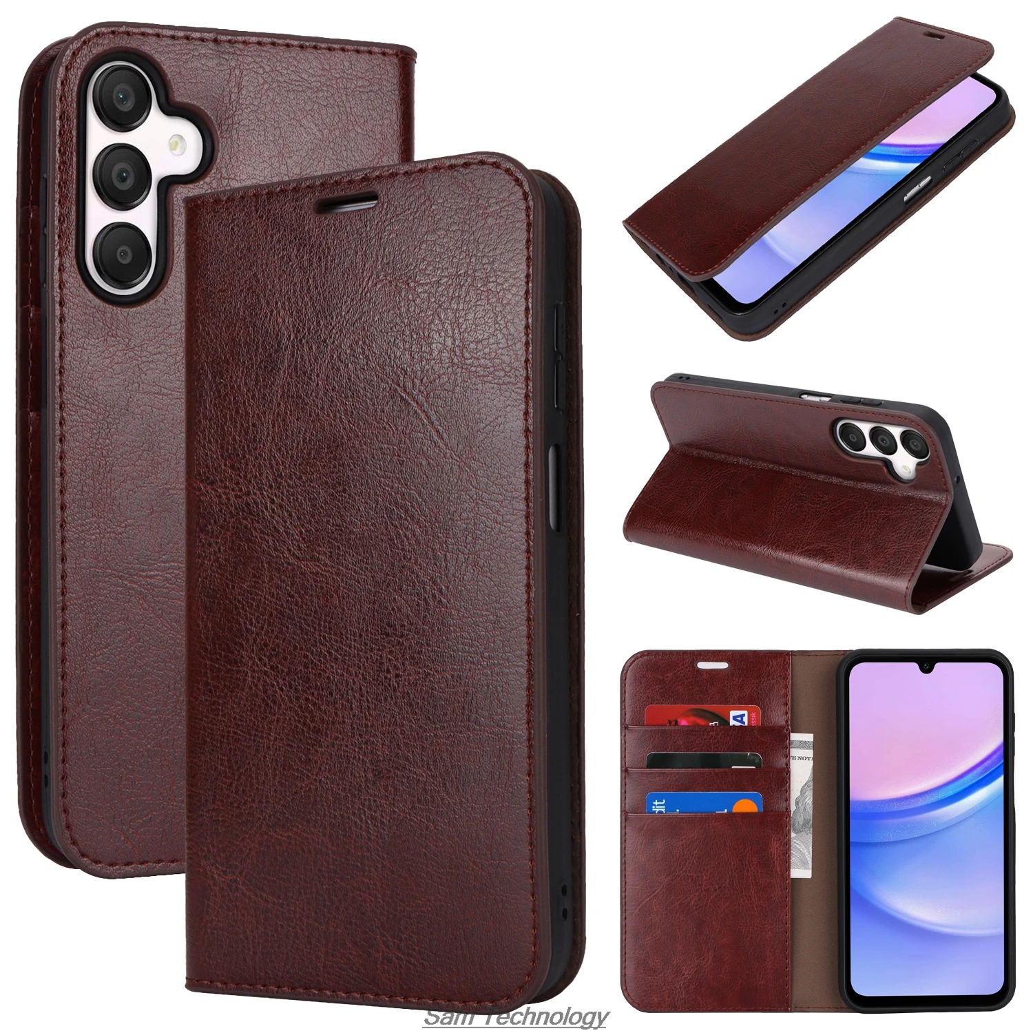 

Роскошный чехол-кошелек для Samsung Galaxy A16 5G, кожаный чехол премиум-класса с откидной крышкой, сумки в стиле ретро, деловая сумка, чехол Fundas Coque