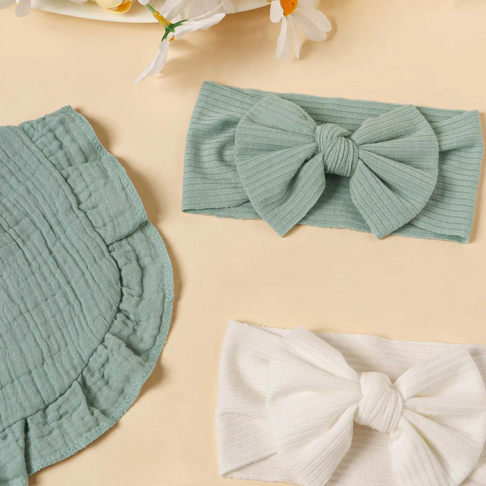 2 قطعة الطفل القوس عقال مريلة مجموعة شرائط القوس إكسسوارات الشعر لفتاة كشكش حافة تغذية مريلة الوليد طقم هدايا فستان طفل اكسسوارات #3